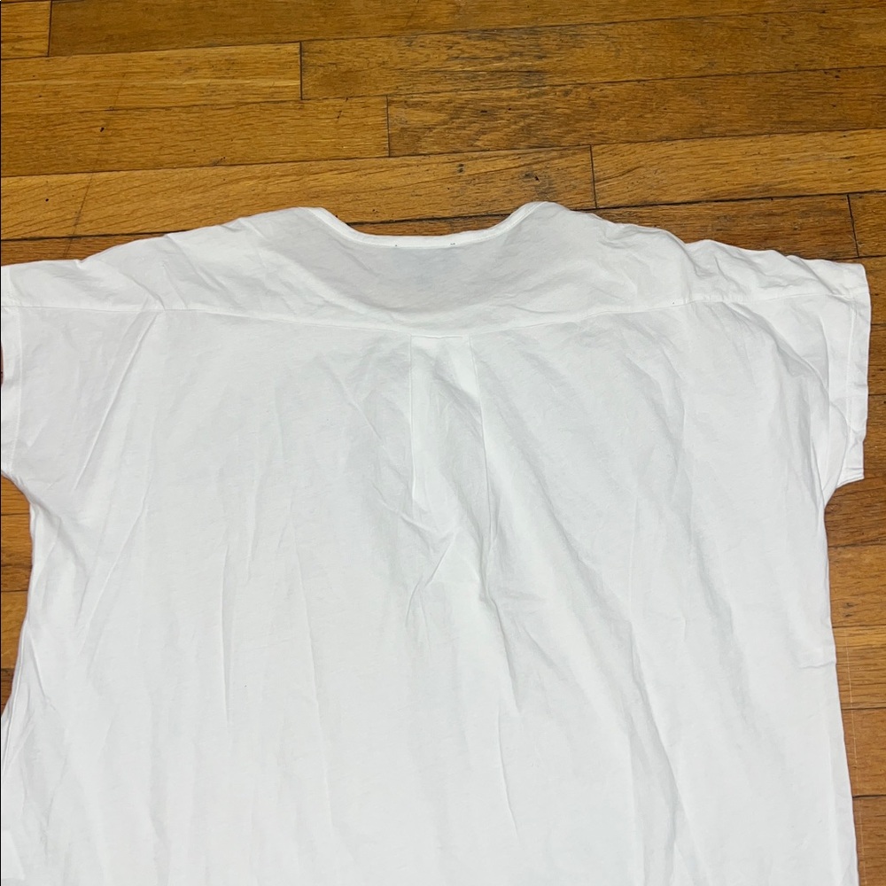 A.P.C. Oversized Boxy Fit Boatneck Cap Sleeve Tee in White, Women’s size Large - Picture 10 of 12